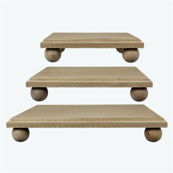 Youngs Wood Square Display Stand, Natural - 3 Piece 72210